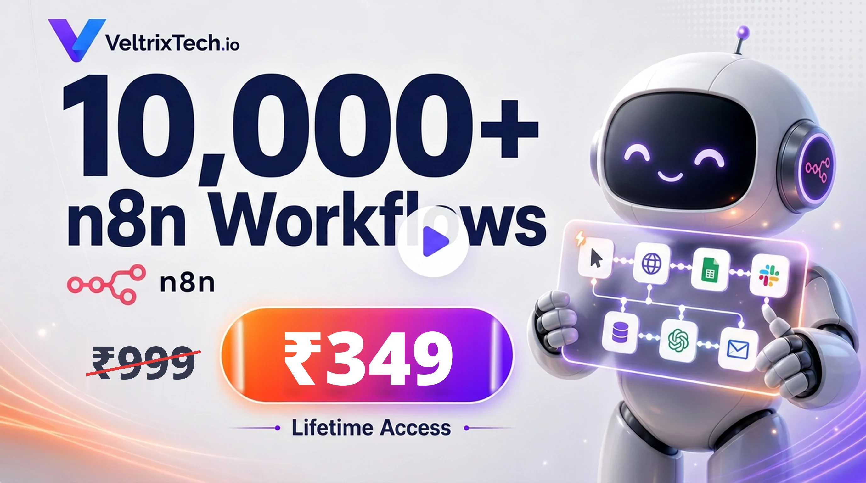 Veltrix AI n8n workflow library demo — 10,000+ production-ready workflows